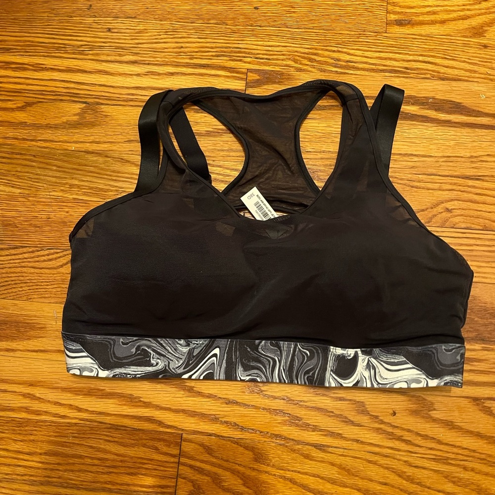 Adore Me black mesh sports bra NWT.